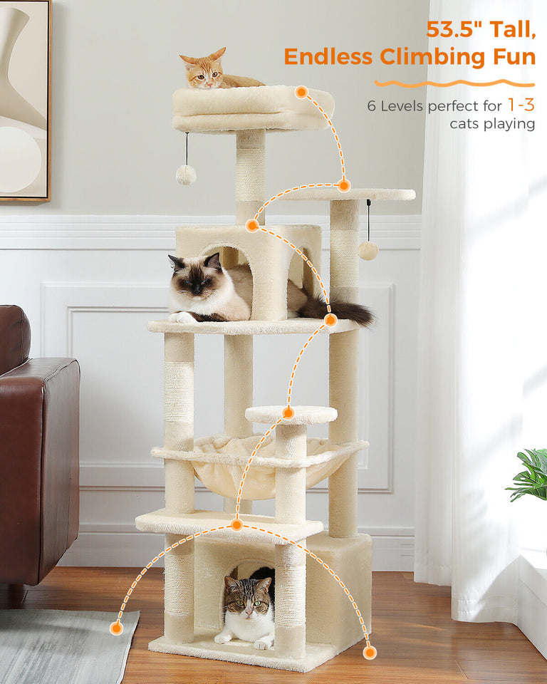 136cm Cat Scratching Condo House with Toy
