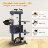 106cm Cat Tree Tower with Scratching Post and Self-Grooming Toy Scratcher