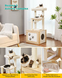 117cm Cat Scratching Post / Tree / Pole with Litter Box Cupboard