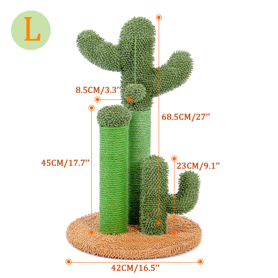 53cm Cactus Cat Scratching Post / Tree / Pole - Brown Cactus