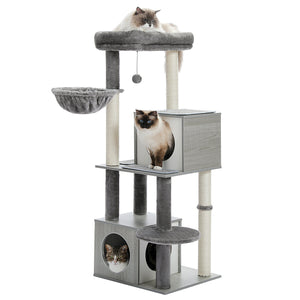 130cm Cat Scratching Tower Wood Condo House
