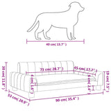 90x53x30 cm Dog Bed - Dark Grey