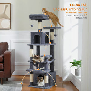 136cm Cat Scratching Condo House with Toy