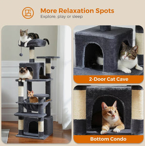 136cm Cat Scratching Condo House with Toy