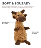 Charming Pet Scruffles Textured Squeaker Dog Toy - Moose - Large