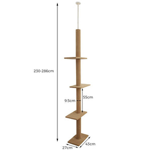 220cm Cat Scratching Post / Tree / Pole - Beige