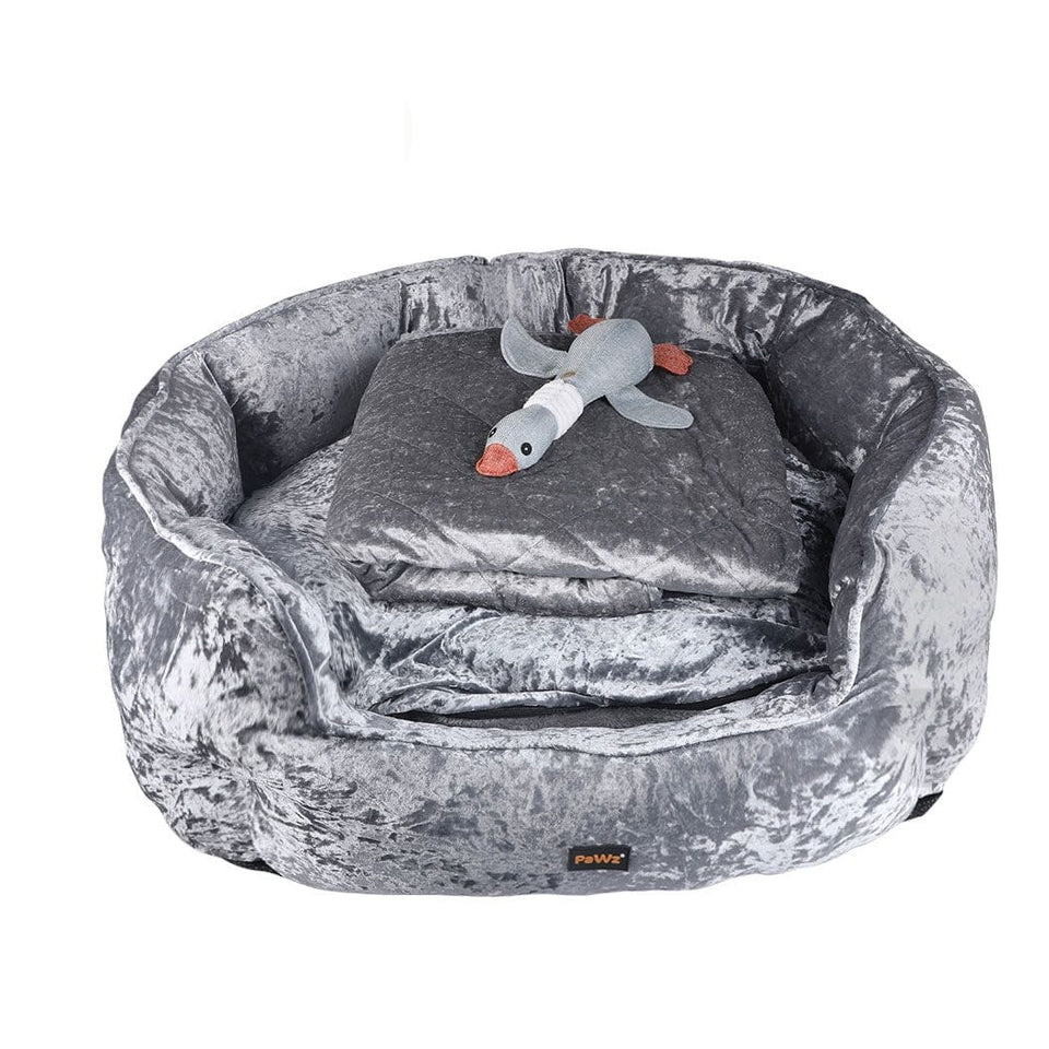 3 Piece Pet Bed Set - Grey