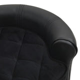 48x48x32 cm Dog Sofa Plush and Faux Leather - Black