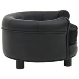 48x48x32 cm Dog Sofa Plush and Faux Leather - Black