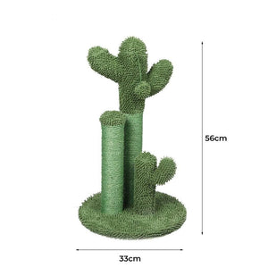 56cm Cat Scratching Post / Tree / Pole - Green Cactus