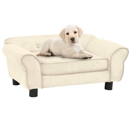 72x45x30 cm Dog Sofa Leather - Cream