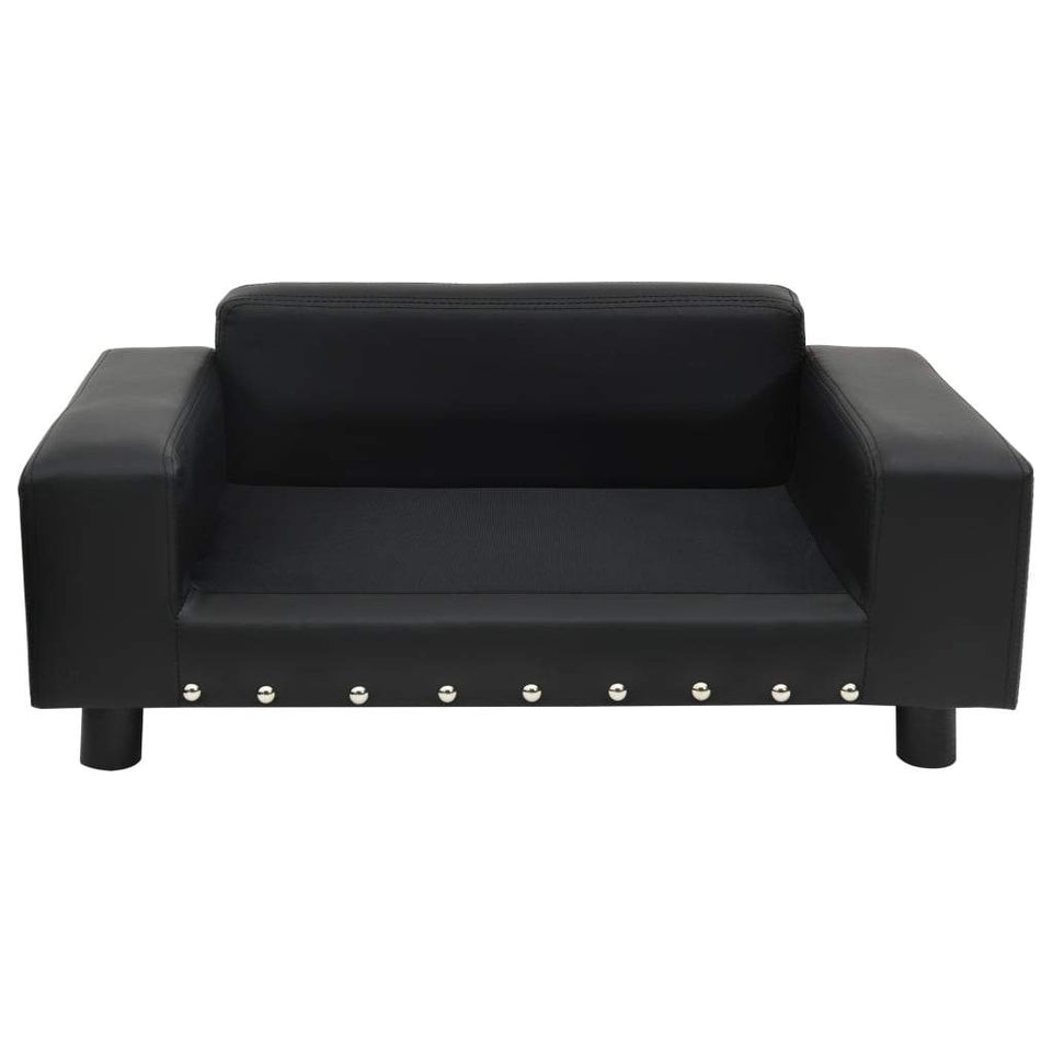81x43x31 cm Dog Sofa Leather - Black