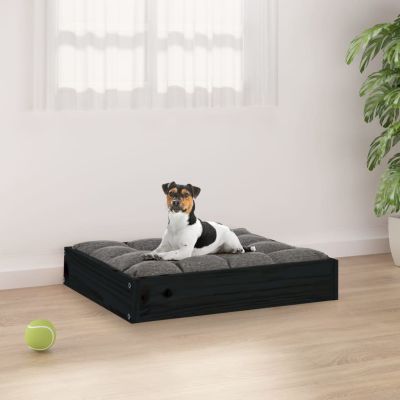 51,5x44x9 cm DOG BED SOLID WOOD PINE - BLACK