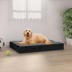 71,5x54x9 cm Dog Bed Solid Wood Pine - Black
