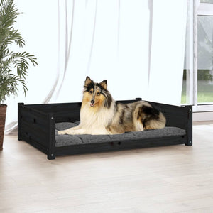 91,5x64x9 cm Dog Bed Solid Wood Pine - Black