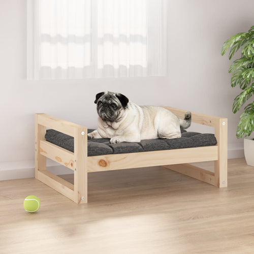 65,5x50,5x28 cm Dog Bed Solid Pine Wood