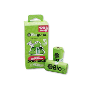 Bio-Gone Compostable Dog Waste Bags 8 Rolls (120 Bags)