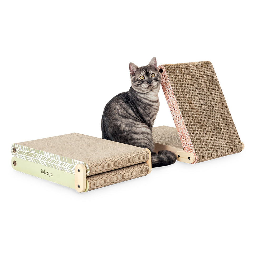 Fold-Out Cardboard Cat Scratcher by Ibiyaya