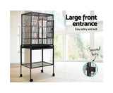 144cm Large Bird Cage with Perch - Black