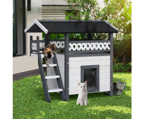 73cm Outdoor Wooden Dog & Cat House