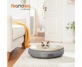 50cm Dog Sofa Bed Round Shape Fabric - Light Grey
