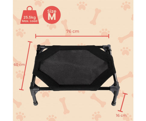 ELEVATED CAMPING PET BED - BLACK