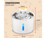 2.4L with Stainless Steel Dog & Cat Drinking Fountain