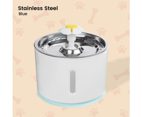 2.4L WITH STAINLESS STEEL BLUE DOG & CAT DRINKING FOUNTAIN
