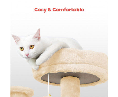 150cm Plush Cat Condo Cat Tree - Beige