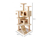 150cm Plush Cat Condo Cat Tree - Beige