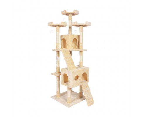 170cm Plush Cat Condo Cat Tree - Beige