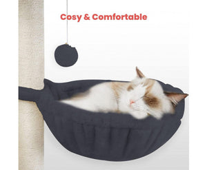 155cm Plush Cat Condo Cat Tree - Dark Grey