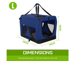 Portable Dog Crate Carrier - Blue