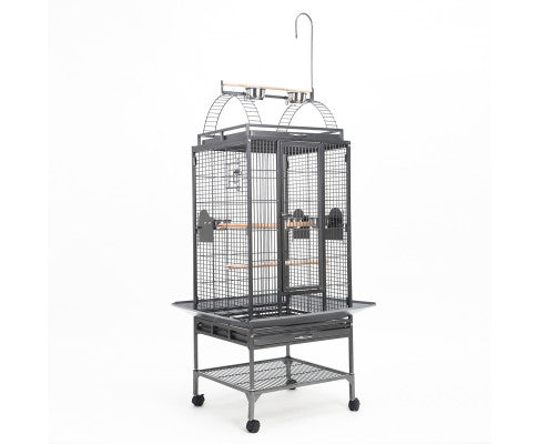 203cm Bird Cage Aviary with Wheels - Black