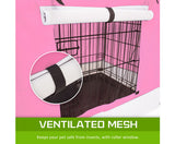 FOLDABLE DOG CRATE WITH TRAY + PINK COVER
