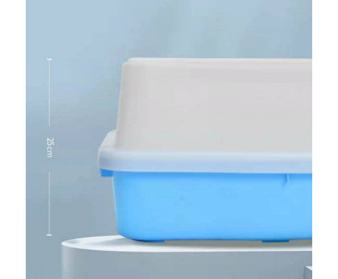 Large High Wall Cat Litter Tray With Scoop - Blue