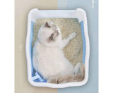 Large High Wall Cat Litter Tray With Scoop - Blue