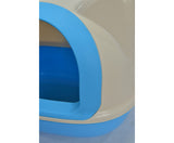 Medium Hooded Cat Litter Box House With Scoop - Blue