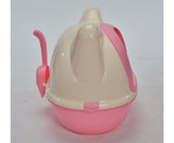 Medium Hooded Cat Litter Box House With Scoop - Pink