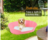 PLASTIC DOG WASHABLE BASKET - PINK