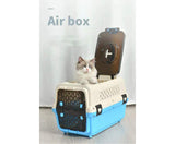 Dog & Cat Travel Carrier with Tray & Window - Blue