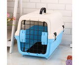 MEDIUM DOG & CAT CARRIER CAGE WITH TRAY - BLUE