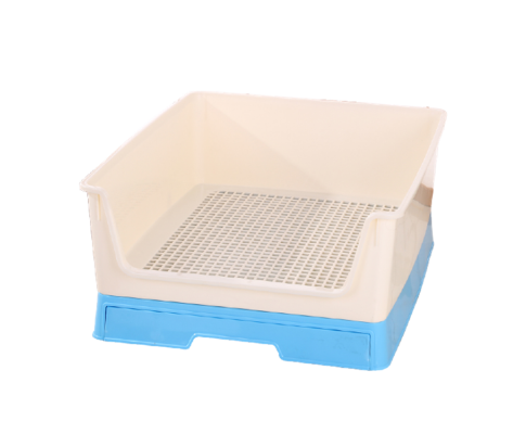 Medium Dog Potty Training  Tray With Wall - Blue