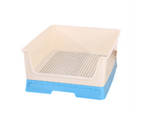 Medium Dog Potty Training  Tray With Wall - Blue