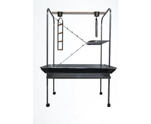 XXL Bird Cage Gym Toy Stand With Swing Ladders On Wheels