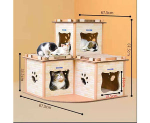 67.5cm Cat Cardboard House Condo Scratcher