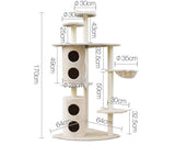 170cm XL Multi Level Cat Scratching Tower - Beige