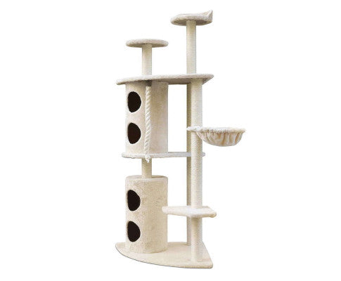 170cm XL Multi Level Cat Scratching Tower - Beige