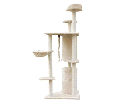 170cm XL Multi Level Cat Scratching Tower - Beige