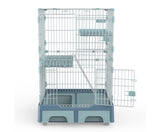 134cm 3 Level Pet Cage House With Litter Tray And Storage Box - Blue